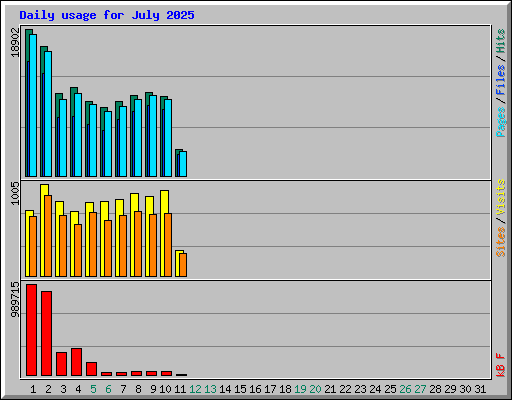 Daily usage for July 2025