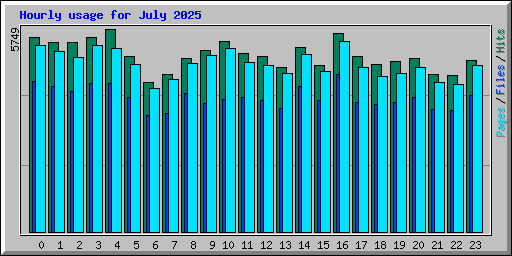 Hourly usage for July 2025